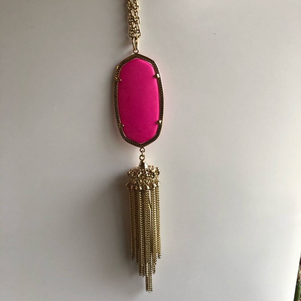 KendraScott Rayne Long Pendant Necklace in Magenta - Picture 4 of 7